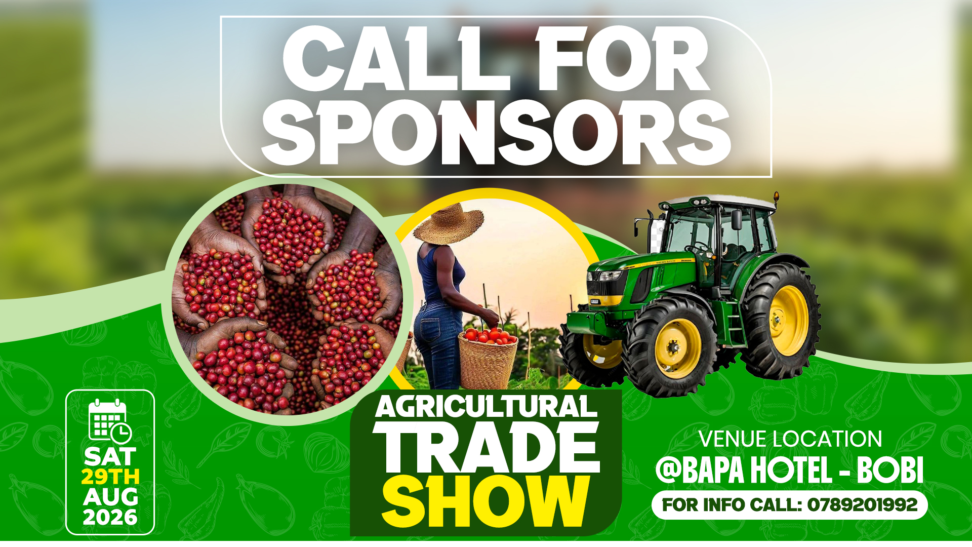 SAT 29TH AUG 2026   TO SPONSOR call-0789201992